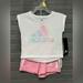 Adidas Matching Sets | Adidas Baby Girls T-Shirt And Shorts Set, 2 Piece Pink 3 Months Old | Color: Pink/White | Size: 3mb