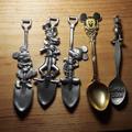 Disney Other | 5 Vintage Pewter & Gold Mickey Minnie Goofy Donald Souvenir Spoons | Color: Gold/Silver | Size: Os