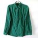 J. Crew Tops | J. Crew Womens Green Collared Button Up Long Sleeve Check Blouse Top Size 4 | Color: Black/Green | Size: 4