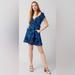 Free People Dresses | Free People A Thing Called Love Black Blue Linen Blend Dress, Vguc | Color: Black/Blue | Size: 6