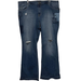 Jessica Simpson Jeans | Jessica Simpson Junior Plus Jordan Hart Patchwork Jeans Flared Frayed Size 24w | Color: Blue | Size: 24w
