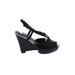 Farylrobin Heels: Black Print Shoes - Women's Size 9 1/2 - Open Toe