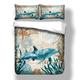 Andrui Duvet Cover and Pillowcase Set, Dolphin Turtle Seahorse Whale Octopus Pattern, Ocean Park Theme, Luxury Trendy Quilt Bedding Set Single