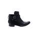 Diane von Furstenberg Ankle Boots: Strappy Chunky Heel Casual Black Solid Shoes - Women's Size 6 1/2 - Round Toe