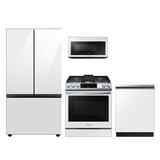 Samsung 4 Piece Bespoke White Kitchen Package w/ French Door Refrigerator, Slide-In Gas Range, SLIM Over-the-Range Microwave & Dishwasher | Wayfair