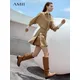 AMII-Jupe Courte Minimaliste Décontractée pour Femme Taille Haute Nouvelle Mode Blazer Droit
