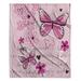 Rosalind Wheeler Mullaney Lovely Butterfly Velveteen Throw, Microfiber in Brown/Indigo/Pink | 50 W in | Wayfair B44D40E4D13F4E758B6EFFD0F0ACA212