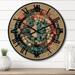 Designart "The Great Mystery Vintage Mandala Illustration III" Modern Geometric Oversized Wood Wall Clock