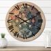 Designart "Sacred Mystery Vintage Alchemy Mandala V" Modern Geometric Oversized Wood Wall Clock