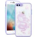 Compatible with iPhone 7 Plus Case iPhone 8 Plus Case Fashion Cool Dragon Animal 3D Pattern Design Frosted PC Back Soft TPU Bumper Shockproof Protective Cover for iPhone 7 Plus/8 Plus Purple