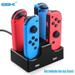 Charging Station for Joy-Con Charging Dock 4 in 1 Charger Stand with Type C Cable for Nintendo Switch Controller