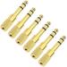 Quarter Inch Adapter 6.35mm (1/4 Inch) Male to 3.5mm (1/8 Inch) Female Headphone Plug Gold 6 Pack