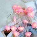 Dengmore LED String Light 4.9ft Fabric Peach Heart String Light 10 LED Battery Operated Light String fot Girl Room Decoration Light Hanging Ornament