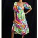 Anthropologie Dresses | Anthropologie Farm Rio Rainbow Leaves Midi Dress | Color: Green/Pink | Size: M