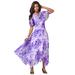 Plus Size Women's Floral Sequin Dress by Roaman's in Lavender Embellished Bouquet (Size 36 W)
