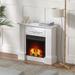 Winston Porter Nashe Electric Fireplace in White | Wayfair 60B61AA5890F4BC5894AF942E91CE345