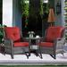 Winston Porter Nikal 3 Piece Seating Group w/ Cushions Synthetic Wicker/All - Weather Wicker/Metal/Wicker/Rattan/Rust - Resistant Metal | Outdoor Furniture | Wayfair