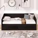Red Barrel Studio® Wooden Daybed w/ Trundle Bed & Drawers Sofa Bed Wool in Brown | 29.09 H x 77.12 W x 76.47 D in | Wayfair