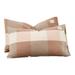 2pcs Simple washed cotton pillowcase-pure cotton plaid pillowcasepink30*50cm