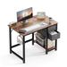 Contemporary Minimalist Home Office Writing Desk with 2-Tier Drawer Storage