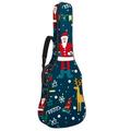 OWNTA Christmas Santa Claus Tree Elk Bell Elemenst Pattern Premium Waterproof Oxford Cloth Guitar Bag - 42.9x16.9x4.7 inches Superior Protection for Your Instrument