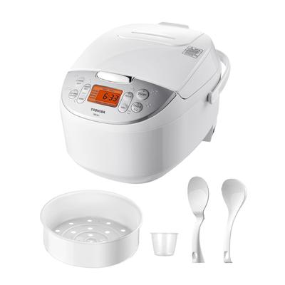 Rice Cooker 6 Cup Uncooked with Fuzzy Logic Technology, 7 Cooking Functions, Digital Display, 2 Delay Timers and Auto Keep Warm