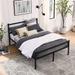 Metal Platform Bed Frame, Iron-Art Headboard Footboard Hardened Steel Slats Under Bed Storage Noise-Free No Box Spring Needed