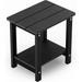 Outside Adirondack Square Side Table, Weather Resistant Patio Table Double Layers