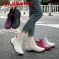 Wassers chuhe Frauen Schuhe Knöchel Regen Stiefel Gummi PVC Regens tiefel wasserdichte Frauen