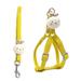 Farfi Pet Chest Strap Set Bunny Doll Decor Anti-escape Adjustable Cats Dogs Chest Strap Traction Leash Kit for Outdoor (Yellow 1.5cm)