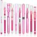 10 Pieces Ink Pen Set Retractable Metallic Refill Marker Pens with Quick Drying Gel for Offices Schools Stationery Supplies Children Students (Pink Ink Sweet Style)