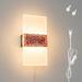 FSLiving Frosted Acrylic Wall Sconce Plug-in Cord No Drilling LED Red Wall Hanging Lamp Rhinestones for Rustic Home Decor Backdrop Exhibition Stage Customizable 2700K Warm White - 1 Light