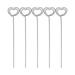 NUOLUX 50 Pcs DIY Metal Photo Clip Holders Love Heart Shape Table Holders Decorative Picture Stand for Home Office Shop - 1.2x120mm (Silver)