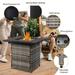Propane Fire Pit Table Outdoor Gas Fire Pit Table with Lava Rocks and Lid Gas Heater for Bonfire Patio Garden Backyard