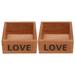 2 Pcs Wooden Square Succulents Box Rustic Wooden Box Storage Organizer Craft Box Plant Flower Bed Pot Box Garden Pot Home Storage Contanier