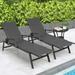 Costway 2 PCS Outdoor Rattan Chaise Lounge with Armrests & 5-Position Backrest for Backyard