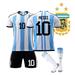 PhiFA Argentina No. 10 Lionel Messi Jersey Argentina Soccer Jersey 2022 Messi Shirt Short for Boys Girls Sleeve Football Kit Kids/Children/Child/ Soccer Fans Gifts Size 24