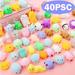 40 Pcs Pre Filled Easter Eggs Mochi Squishy for Kids Easter Eggs Hunt Kawaii Animal Stress Relief Toys for Easter Basket Stuffers Basket Filler Easter Party Favor Class Prize