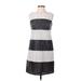 Guess Casual Dress - A-Line Crew Neck Sleeveless: Gray Color Block Dresses - Women's Size 2