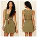 Free People Dresses | Free People Olive Green Eyelet Embroidered Lace Scoop Neck Fit & Flare Dress | Color: Green/Tan | Size: Xs