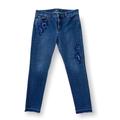 Ralph Lauren Jeans | Lauren By Ralph Lauren Women’s Premier Skinny Cropped Frayed Hem Jeans Size 8 | Color: Blue | Size: 8