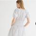 J. Crew Dresses | Jcrew White Dark Blue Puff Sleeve Smocked Waist Midi Dress | Color: White | Size: Xl