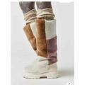 Free People Shoes | Free People Happy Thoughts Genuine Shearling Knee High Boots Size 38.5 Us 8.5 | Color: Brown | Size: 8.5