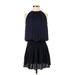 Gab & Kate Casual Dress - DropWaist Crew Neck Sleeveless: Blue Print Dresses - Women's Size Small