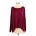 Karen by Karen Kane Long Sleeve T-Shirt: Burgundy Tops - Women's Size Small