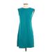 Cynthia Rowley TJX Cocktail Dress - Shift: Teal Solid Dresses - Women's Size 4