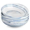 MALACASA Pasta Bowls, 4 Piece 8.3" Porcelain Bowls Set Large Salad Bowl Soup Bowl Serving Bowls Cereal Bowl Ramen Bowl for Noodle, Dessert, Fruit, Microwave & Dishwasher Safe, Marble Blue