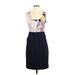 Elie Tahari Casual Dress - Sheath Scoop Neck Sleeveless: Gray Color Block Dresses - New - Women's Size 2