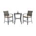 Red Barrel Studio® Square 2 - Person 27.5" Steel Bar Height Outdoor Dining Set w/ Cushions Metal/Wicker/Rattan in Gray | Wayfair