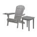 Rosecliff Heights Ayonah Solid Wood Folding Adirondack Chair w/ Table Wood in Black/Brown/Gray | 35 H x 28 W x 32 D in | Wayfair